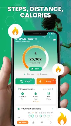 Daily Pedometer & Health Track screenshot 1