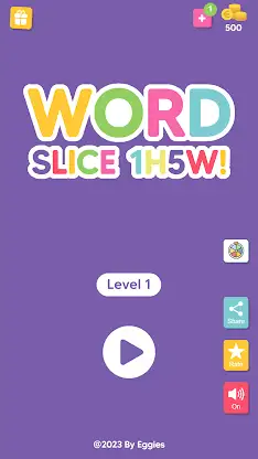 Word Slice: 1 Hint 5 Words! screenshot 1