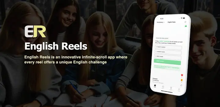 English Reels — Android app banner