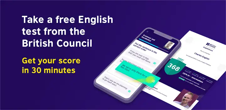 British Council EnglishScore — Android app banner