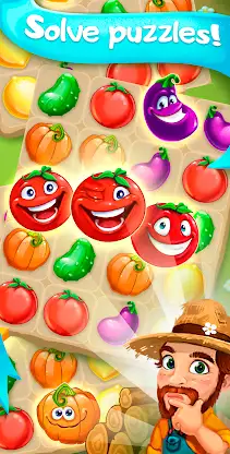 Funny Farm match 3 Puzzle game screenshot 4