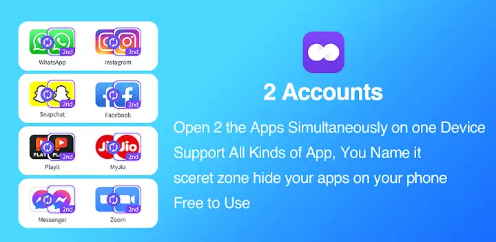 2Accounts - Dual Apps Space — Android app banner