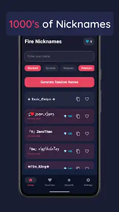 Fire Nickname Generator screenshot 2