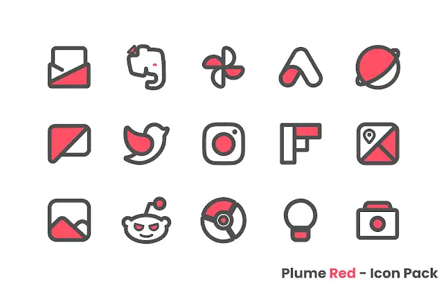 Plume Red - Icon Pack screenshot 4