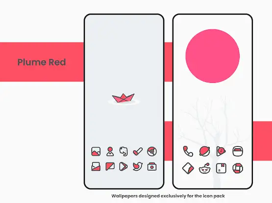 Plume Red - Icon Pack screenshot 1