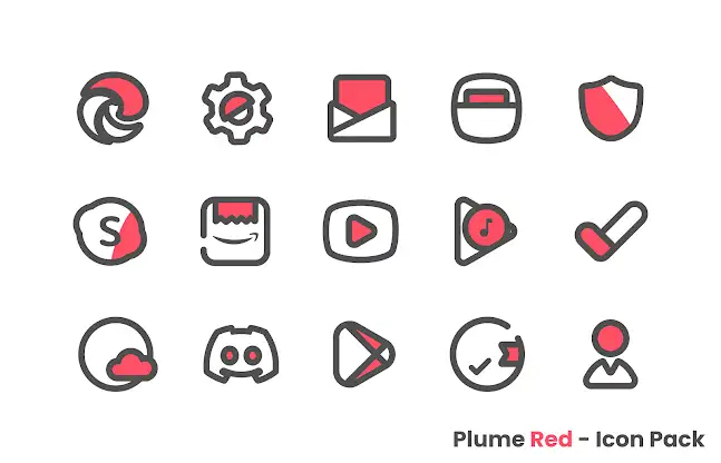 Plume Red - Icon Pack screenshot 5