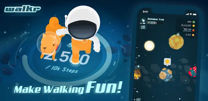 Walkr: Fitness Space Adventure — Android game banner