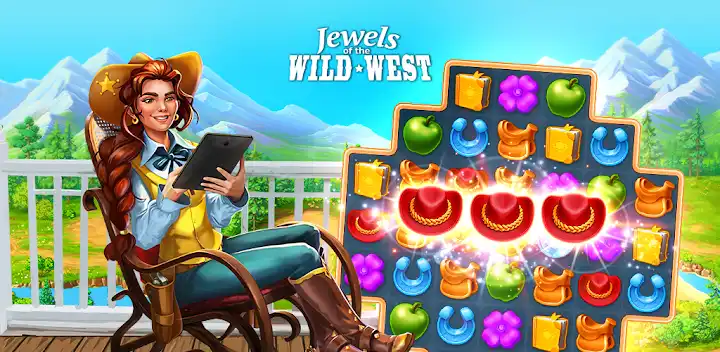 Jewels of the Wild West・Match3 — Android game banner