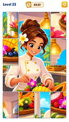 Jigsaw Slide: Cooking Cards screenshot 3