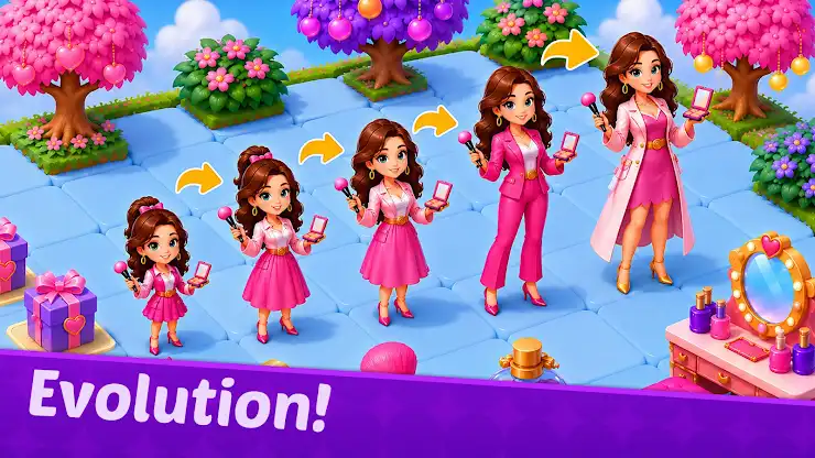 Merge 3 makeover salon games screenshot 3