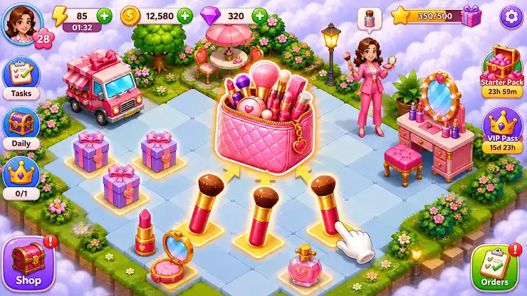 Merge 3 makeover salon games screenshot 4