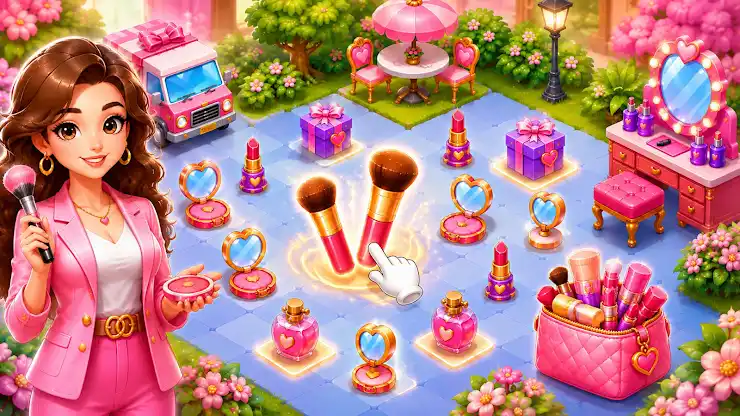 Merge 3 makeover salon games screenshot 1