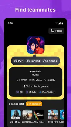 Gameram: Find Teammates & LFG screenshot 1