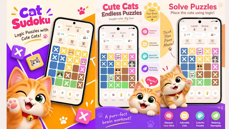 Cat Sudoku: Meow Puzzle Game screenshot 8