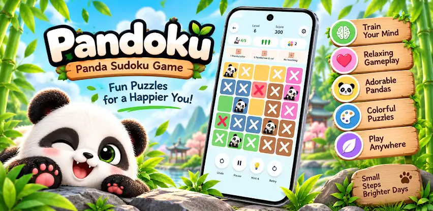 Pandoku: Panda Sudoku Puzzle screenshot 1