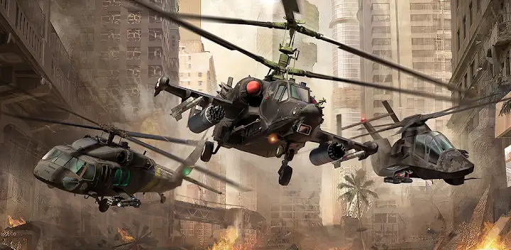 Modern War Choppers: Shooter — Android game banner