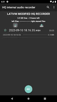 HQ internal audio recorder screenshot 1