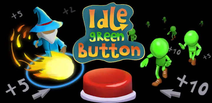 Green button: Press the Button — Android game banner