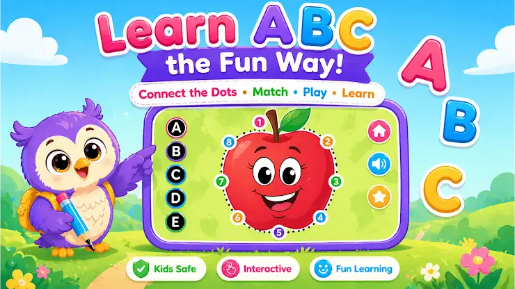 Connect the dots ABC Kids Game screenshot 1