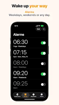 Clock OS 27 - Alarm & Timers screenshot 1