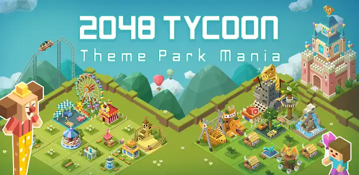 Merge Tycoon: 2048 Theme Park — Android game banner