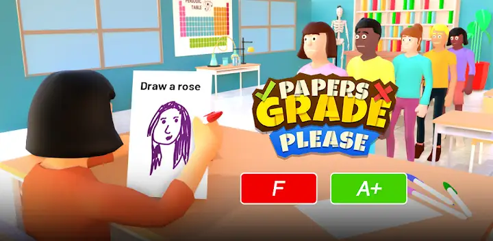 Papers Grade Please! — Android game banner
