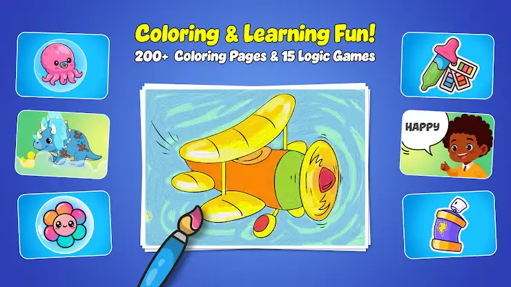 Kids Coloring & Brain games screenshot 1