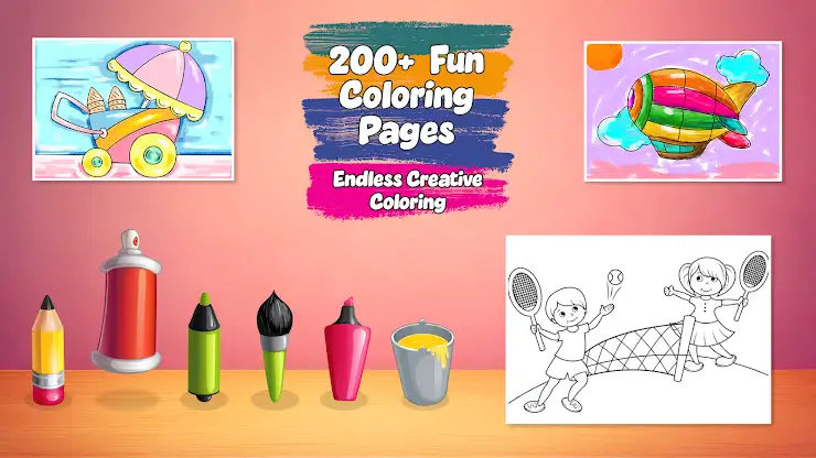 Kids Coloring & Brain games screenshot 2