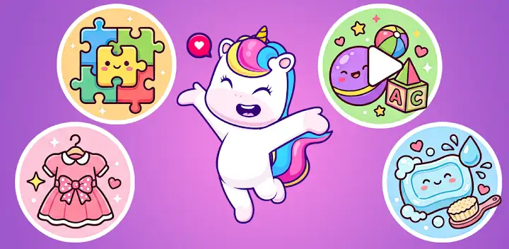 Unicorn games for kids — Android game banner