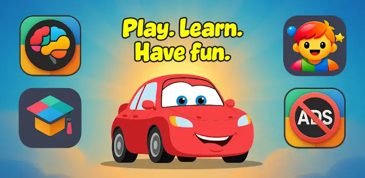 Car games and puzzles for kids — Android app banner