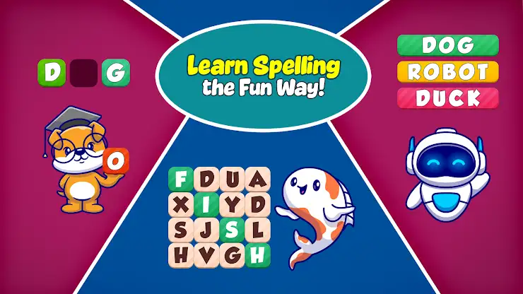 Kids Spelling game Learn words screenshot 1