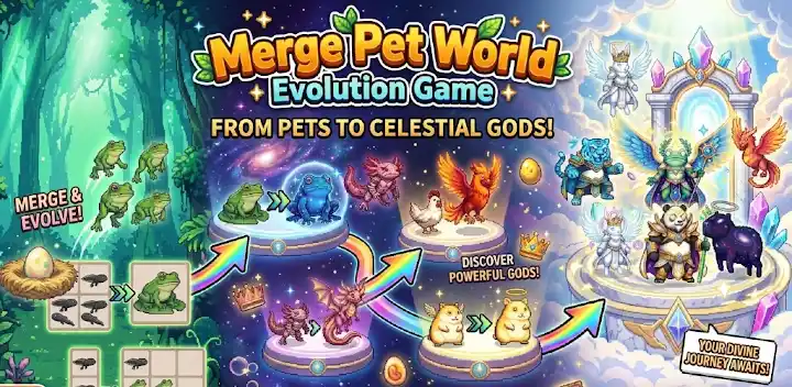 Merge Pet World: Evolution — Android game banner