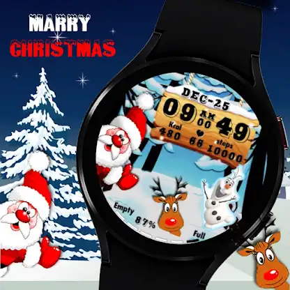 Christmas Watch Face & Santa screenshot 1