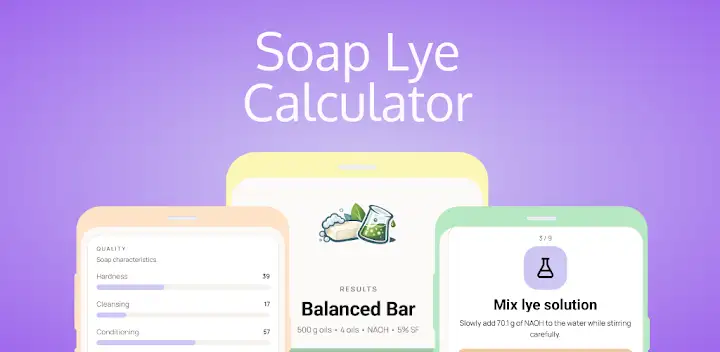 Soap Lye Calculator — Android app banner