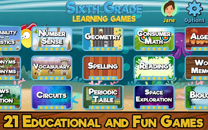 Sixth Grade Learning Games screenshot 1