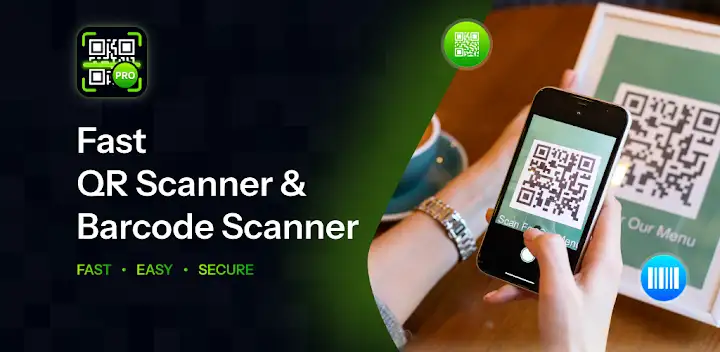 QR scanner and Barcode scanner — Android app banner