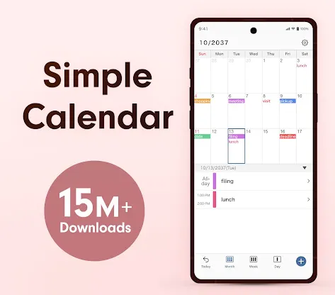 Simple Calendar - easy planner screenshot 1