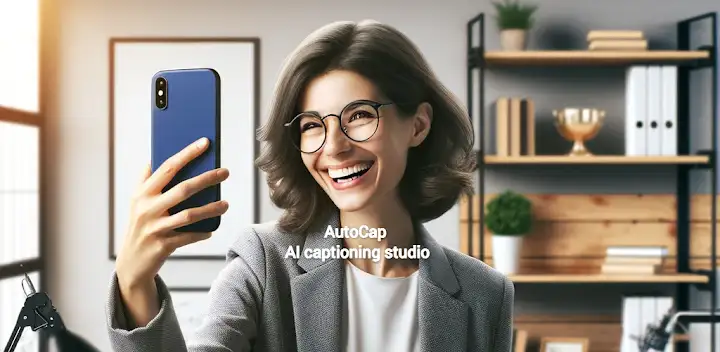 AutoCap Captions Teleprompter — Android app banner