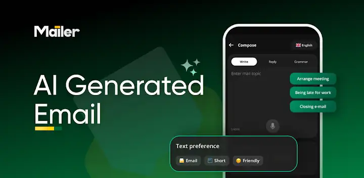 Mailer: AI Email Assistant — Android app banner