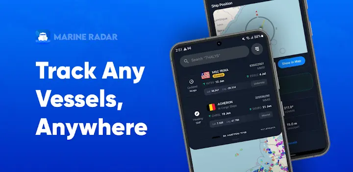 MarineRadar: Vessel Tracker — Android app banner