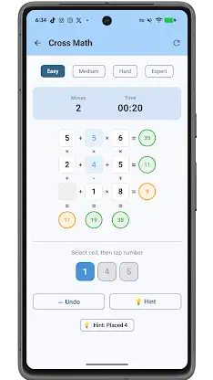 CrossMath: Math Puzzle Game screenshot 2