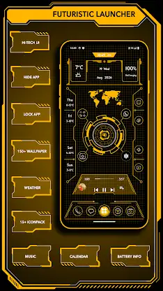 Futuristic Launcher - Lock App screenshot 1