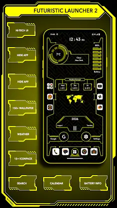 Futuristic Launcher 2, Applock screenshot 1