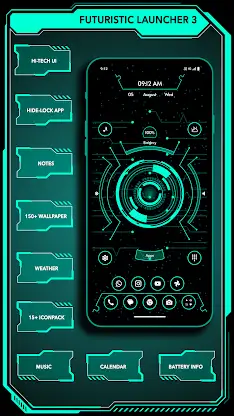 Futuristic Launcher 3 - HiTech screenshot 1