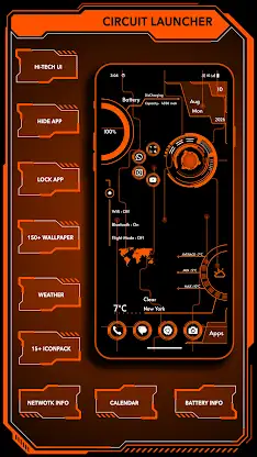 Hi-tech Circuit Launcher screenshot 1