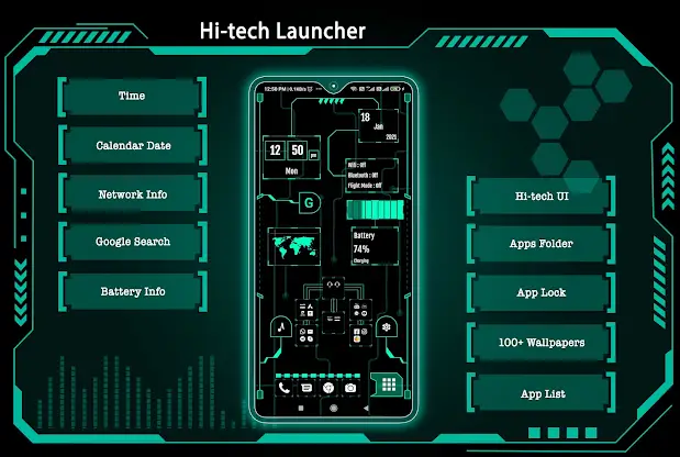 Hi-tech Launcher 2023 -AppLock screenshot 1