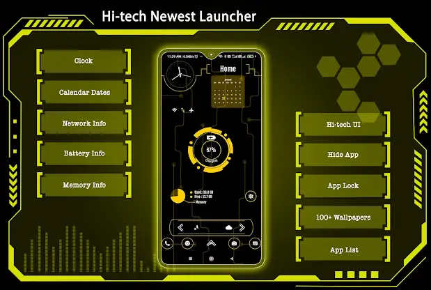 Hi-tech newest launcher screenshot 1
