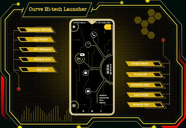 Curve Hitech launcher -Applock screenshot 1
