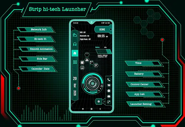 Strip Hi-tech Launcher 2025 screenshot 1