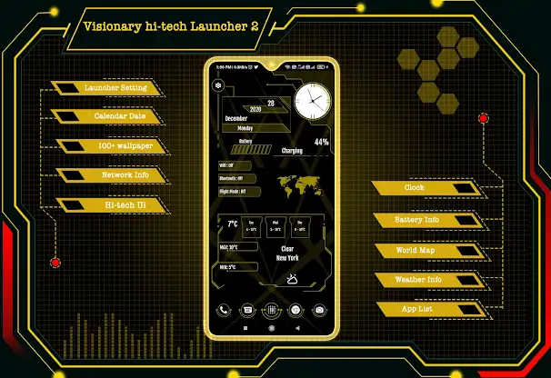 Visionary hi-tech Launcher 2 screenshot 1